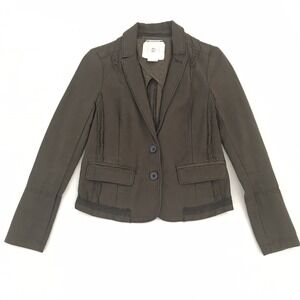 ANTHROPOLOGIE Hei Hei Sz 0 Moss Delaine Jacket Blazer Houndstooth Snaps NWOT New